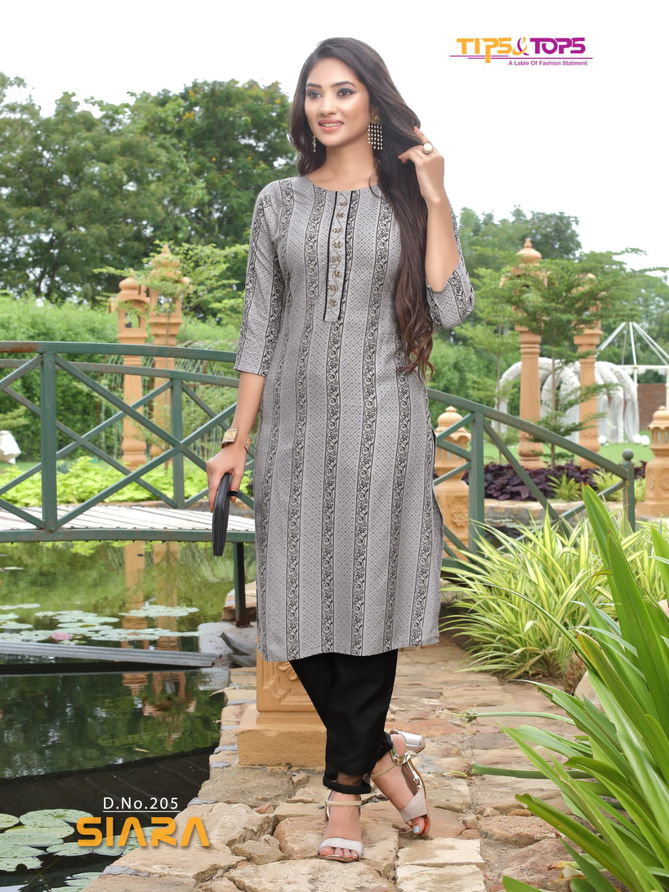 TIPS TOPS SIARA 2 Fancy Regular Wear Rayon Printed Kurti With Bottom Collection